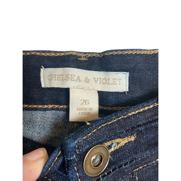 Chelsea and Violet Flare Jeans Women’s Size 26 Dark Wash Denim, Casual, Work - Picture 2 of 5